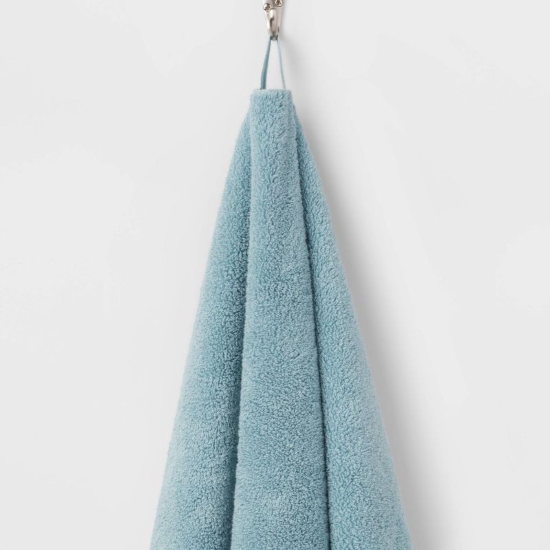 slide 5 of 5, Performance Plus Oversized Bath Towel Aqua - Threshold™: Heavyweight Cotton, Fade-Resistant, Machine Washable, 1 ct