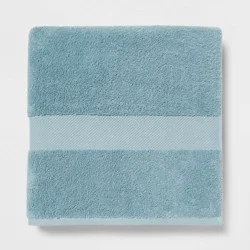 Performance Plus Oversized Bath Towel Aqua - Threshold™: Heavyweight Cotton, Fade-Resistant, Machine Washable