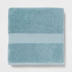 Performance Plus Oversized Bath Towel Aqua - Threshold™: Heavyweight Cotton, Fade-Resistant, Machine Washable
