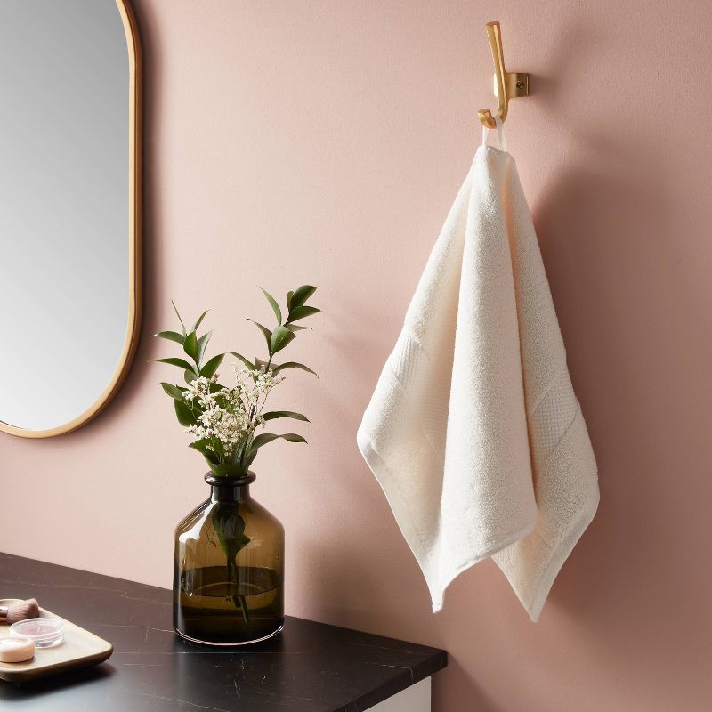 slide 2 of 5, Performance Plus Hand Towel Cream - Threshold™: 100% Cotton, Fade-Resistant, Terry Construction, OEKO-TEX Certified, 1 ct