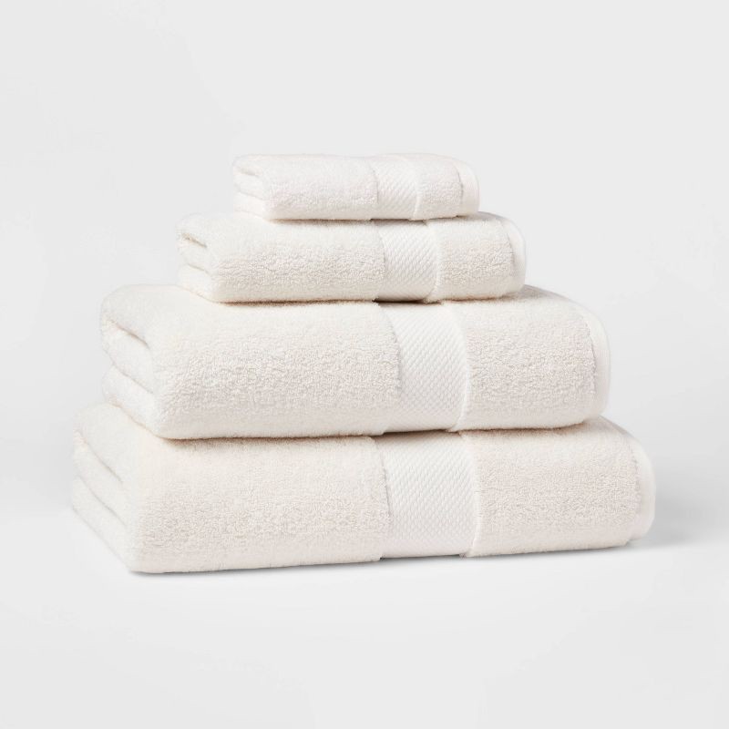 slide 4 of 5, Performance Plus Hand Towel Cream - Threshold™: 100% Cotton, Fade-Resistant, Terry Construction, OEKO-TEX Certified, 1 ct