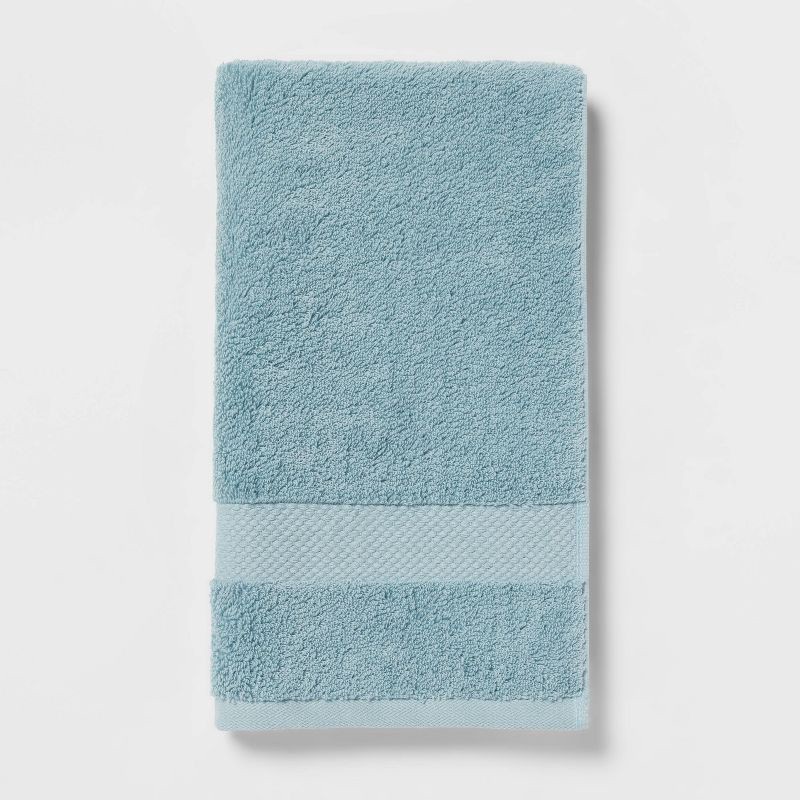 slide 1 of 5, Performance Plus Hand Towel Aqua - Threshold™: 100% Cotton, Fade-Resistant, Terry Fabric, Machine Washable, 1 ct