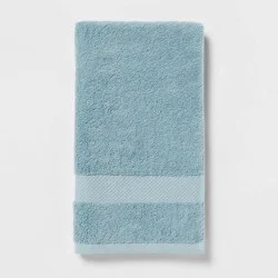 Performance Plus Hand Towel Aqua - Threshold™: 100% Cotton, Fade-Resistant, Terry Fabric, Machine Washable