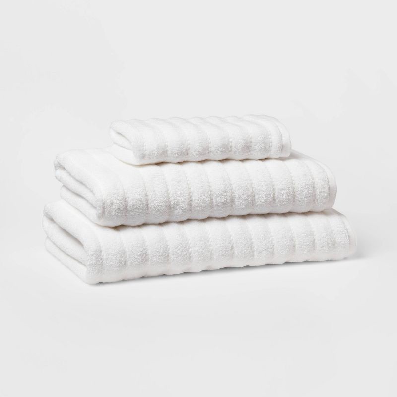 slide 4 of 5, Performance Plus Oversized Bath Towel White - Threshold™: Heavyweight Cotton Blend, Fade-Resistant, Quick-Dry, 1 ct