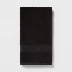 Performance Plus Hand Towel Black - Threshold™: Cotton Terry, Fade-Resistant, Machine Washable
