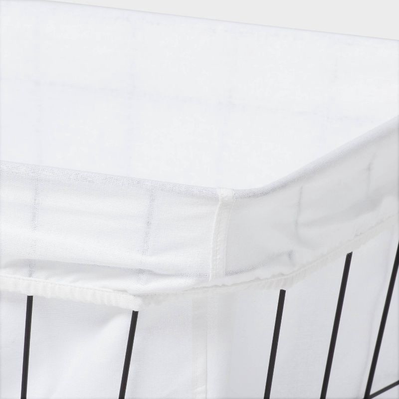 slide 3 of 3, Metal Wire Laundry Basket with Fabric Liner - Brightroom™, 1 ct