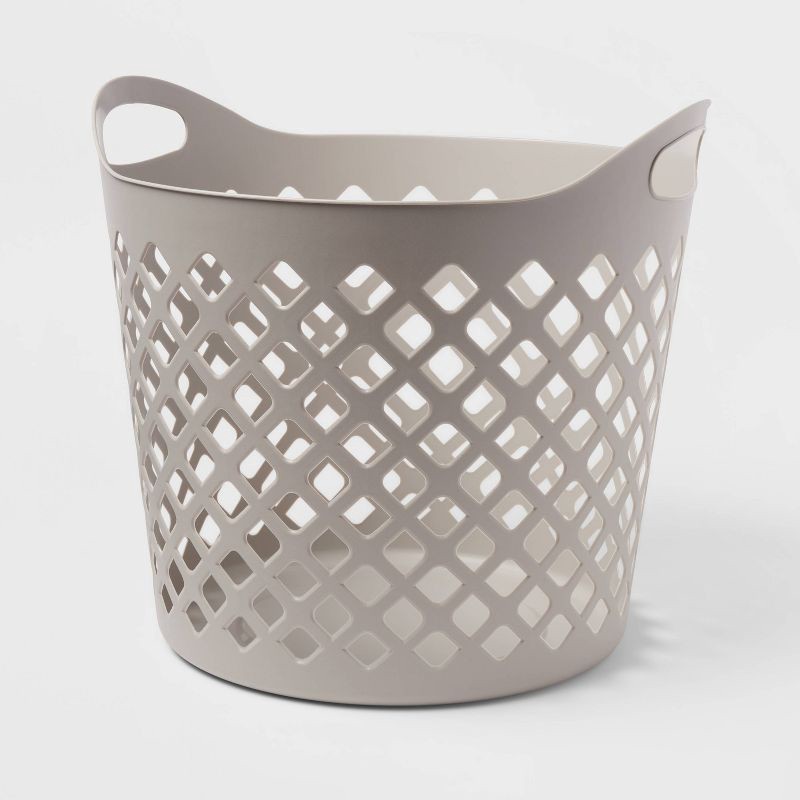 slide 1 of 3, 1bu Flexible Diamond Round Laundry Basket Gray - Brightroom™, 1 ct