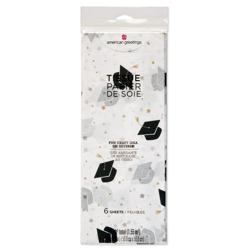 slide 5 of 5, American Greetings 6 Sheets Tissue Paper Mortar Board Toss, 1 ct