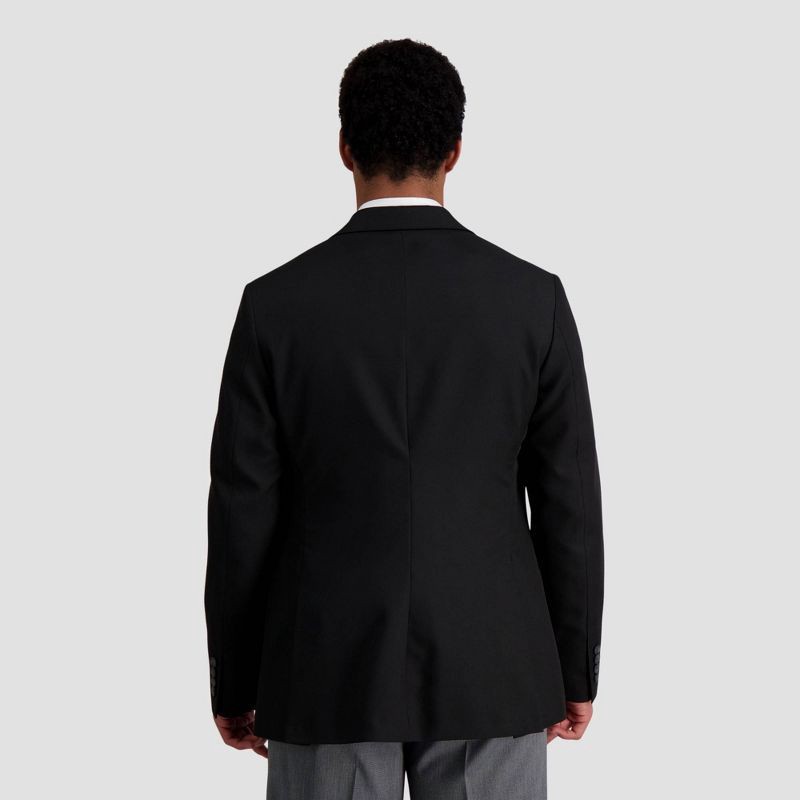 slide 2 of 3, Haggar H26 Men's Flex Series Slim Fit Blazer - Black 34: Midweight Knit, Notched Collar, Side Vent, 5 Pockets, Machine Washable, 1 ct