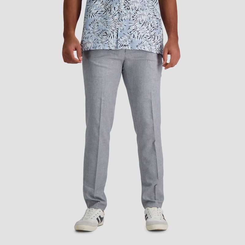 slide 1 of 4, Haggar H26 Men's Stretch Signature Slim Suit Pants - Light Gray 36x30: Mid Rise, Solid Pattern, Machine Washable, 1 ct