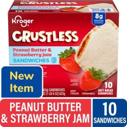 Kroger Crustless Peanut Butter & Strawberry Jam Sandwiches