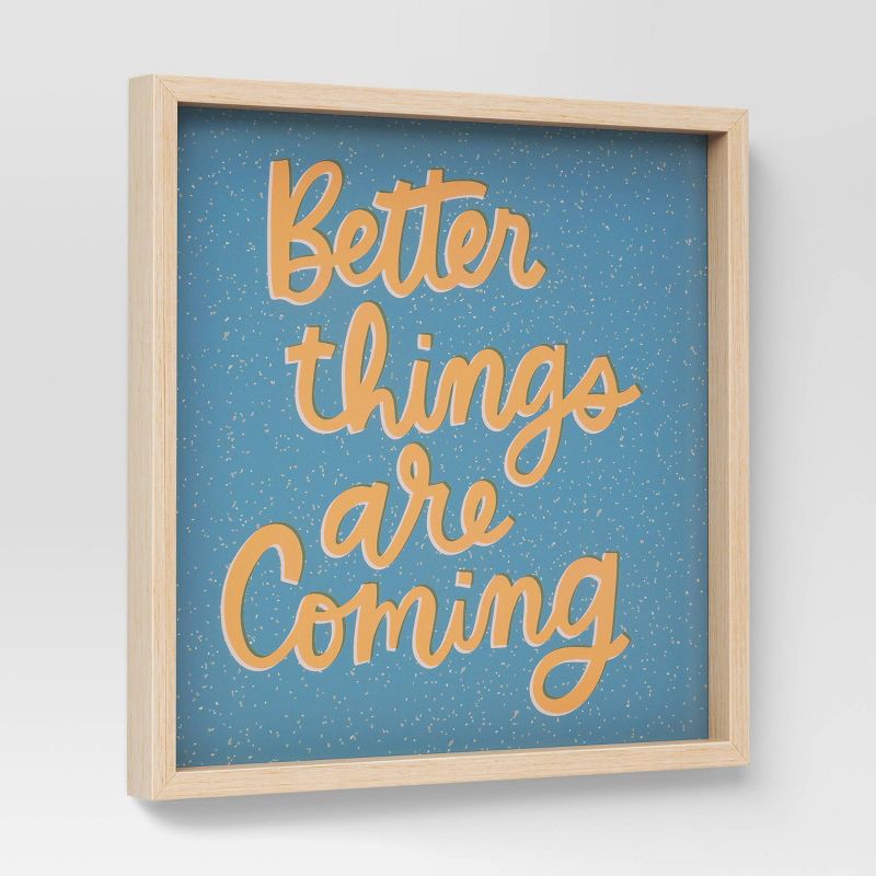 slide 4 of 4, 16" x 16" Better Things Coming II PS Framed Wall Poster Print Light Blue - Room Essentials, 1 ct