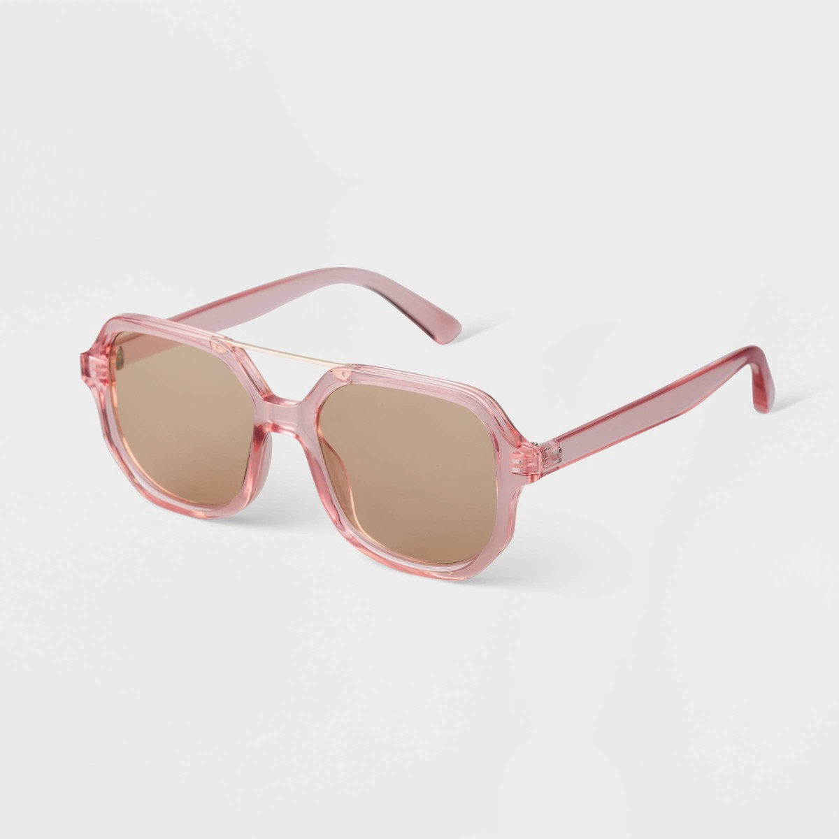 slide 2 of 2, Women's Square Crystal Aviator Sunglasses - A New Day Pink, 1 ct