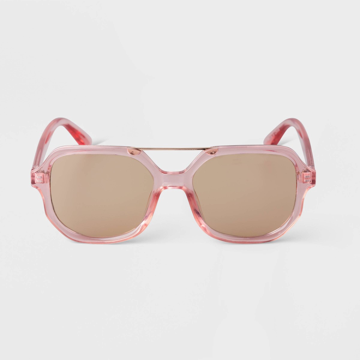 slide 1 of 2, Women's Square Crystal Aviator Sunglasses - A New Day Pink, 1 ct