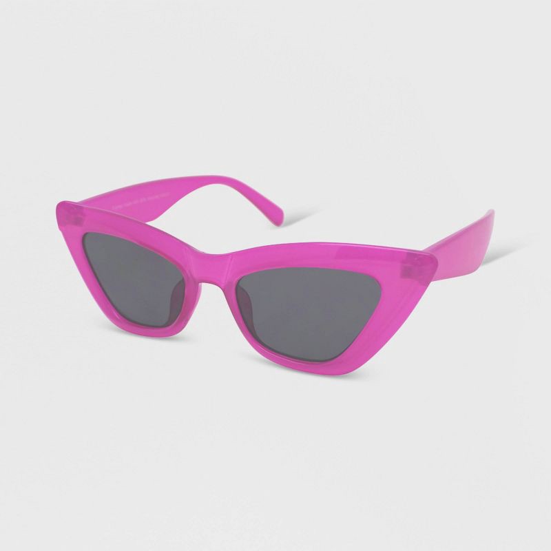 Women's Milky Plastic Cateye Sunglasses - Wild Fable™ Fuschia Pink