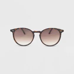 Women's Plastic Round Tortoise Sunglasses - Wild Fable™ Brown: Full Rim, Shatter-Resistant, UV Protection