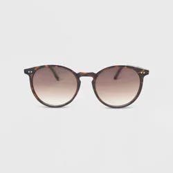Women's Plastic Round Tortoise Sunglasses - Wild Fable™ Brown: Full Rim, Shatter-Resistant, UV Protection