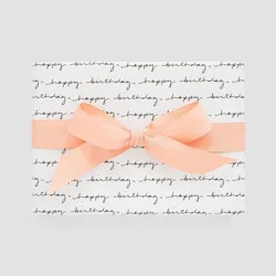 Sugar Paper + Target 118"x30" 'Happy Birthday' Script Wrapping Paper White/Black - Sugar Paper™ + Target
