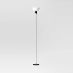 Torchiere Floor Lamp Black - Room Essentials™: Minimalist Standing Light with 3-Way Switch