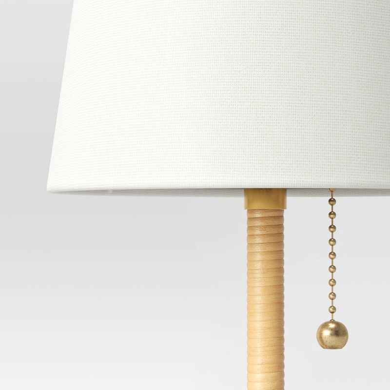 14x6.5 Mini Rattan Wrap Stick Table Lamp Brass - Threshold™