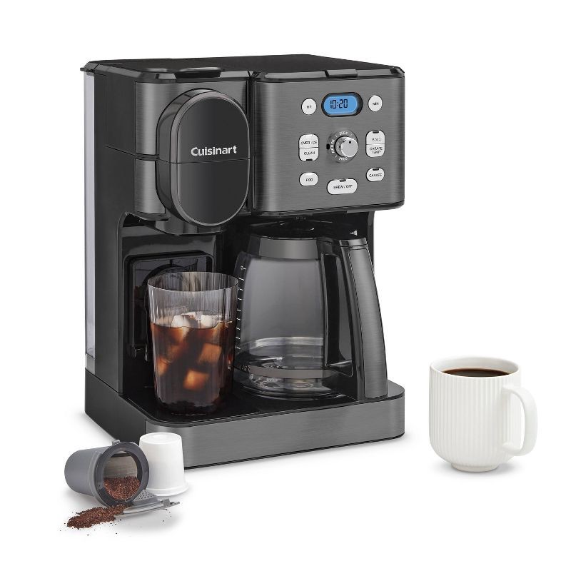 slide 3 of 6, Cuisinart Coffee Center 2-IN-1 Coffee Maker and Single-Serve Brewer -Black Stainless Steel- SS-16BKS: Programmable K-Cup & Ground Coffee Machine, 1 ct