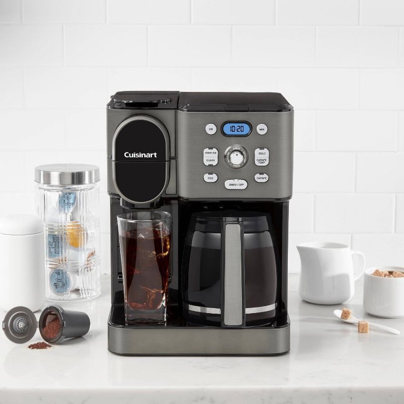 slide 5 of 6, Cuisinart Coffee Center 2-IN-1 Coffee Maker and Single-Serve Brewer -Black Stainless Steel- SS-16BKS: Programmable K-Cup & Ground Coffee Machine, 1 ct