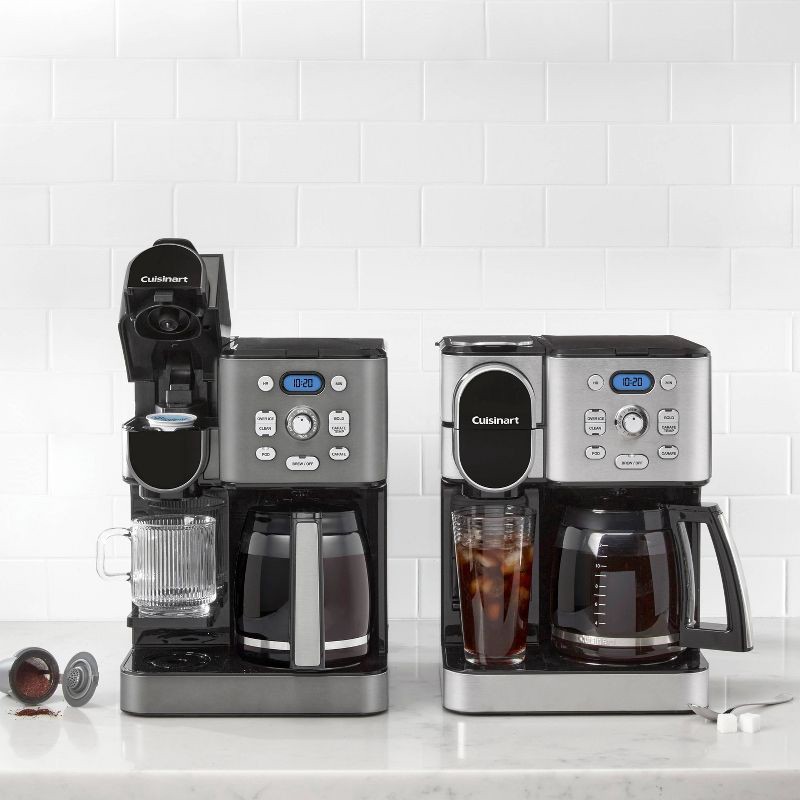 slide 6 of 6, Cuisinart Coffee Center 2-IN-1 Coffee Maker and Single-Serve Brewer -Black Stainless Steel- SS-16BKS: Programmable K-Cup & Ground Coffee Machine, 1 ct