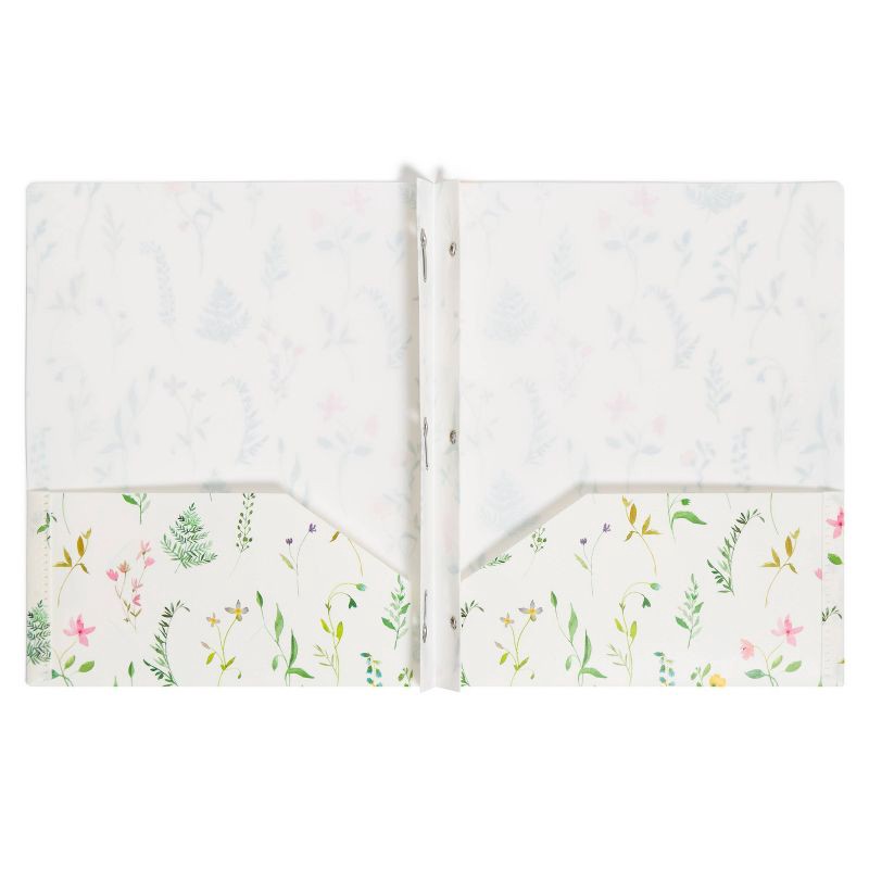 slide 4 of 7, U Brands 2 Pocket Fashion Plastic Folder Pressed Botanicals Cream, School Supplies, 1 ct