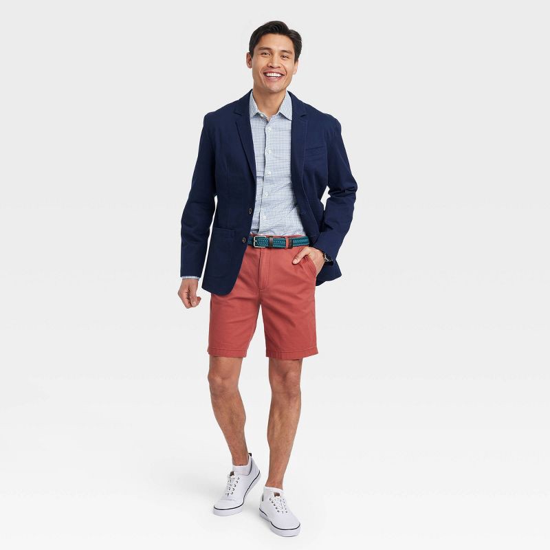 slide 3 of 3, Men's Performance Long Sleeve Button-Down Dress Shirt - Goodfellow & Co™ Navy Blue L: Check Pattern, 1 ct