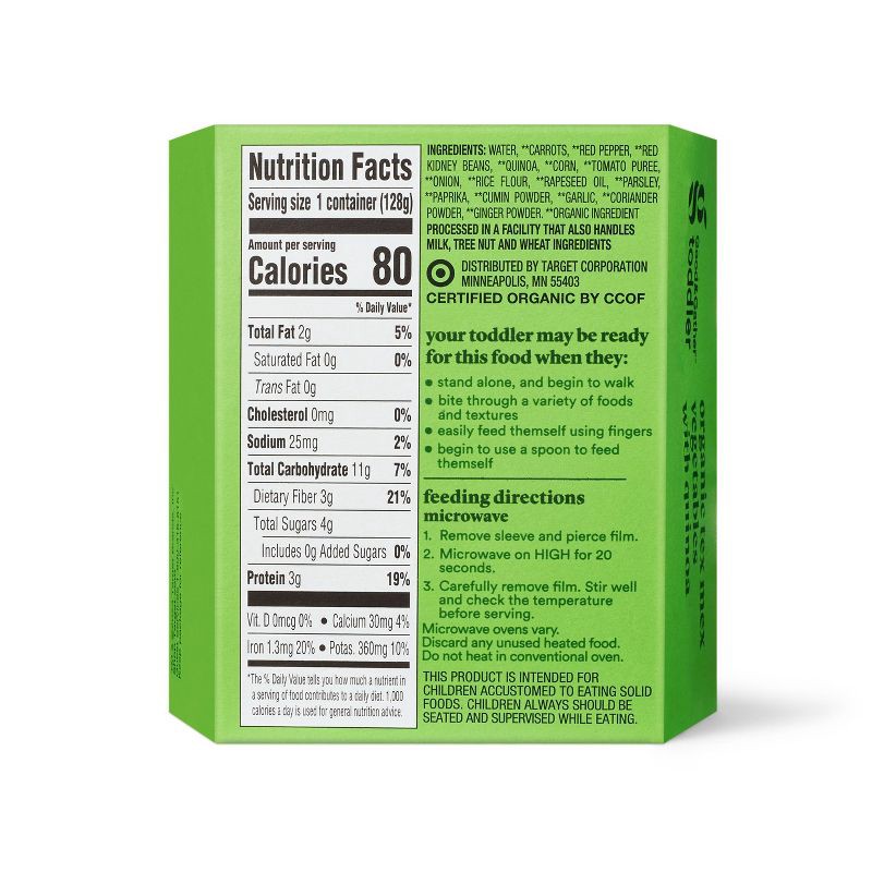 slide 3 of 4, Organic Tex Mex Veg with Quinoa Toddler Meal Bowl - 4.5oz - Good & Gather™, 4.5 oz