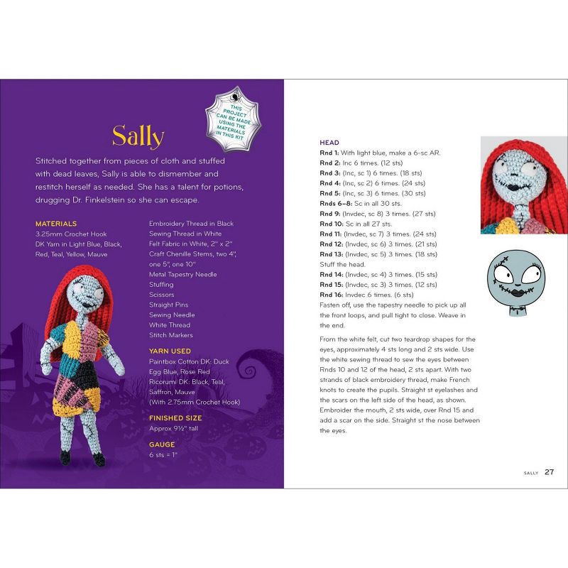 slide 4 of 5, Thunder Bay Press Disney Tim Burton's: The Nightmare Before Christmas Crochet - (Crochet Kits) by Ilaria Caliri (Mixed Media Product), 1 ct