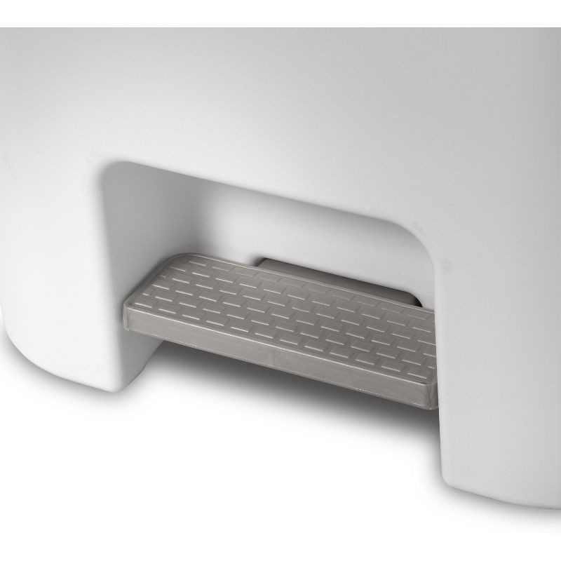 slide 8 of 10, 11.9gal Step Trash Can White - Brightroom™: Pedal-Operated Kitchen Garbage Can, Textured Plastic, Indoor Use, 11.9 gal