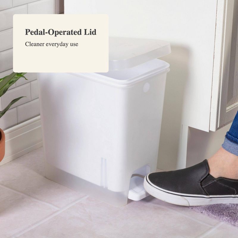 slide 4 of 6, 2.7gal Step Trash Can Clear - Brightroom™: Small Pedal-Operated Lid, Bathroom Garbage, Indoor Rectangle, Textured Plastic, 2.7 gal