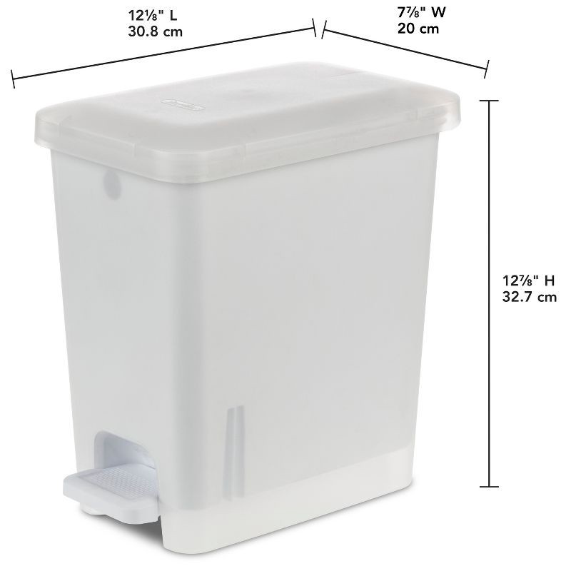 slide 6 of 6, 2.7gal Step Trash Can Clear - Brightroom™: Small Pedal-Operated Lid, Bathroom Garbage, Indoor Rectangle, Textured Plastic, 2.7 gal