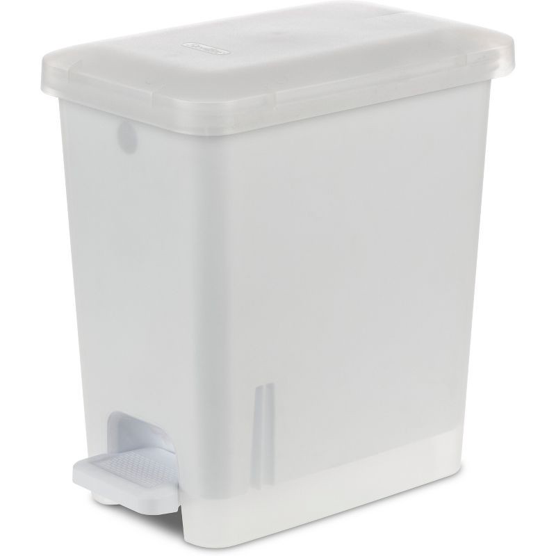 slide 1 of 6, 2.7gal Step Trash Can Clear - Brightroom™: Small Pedal-Operated Lid, Bathroom Garbage, Indoor Rectangle, Textured Plastic, 2.7 gal