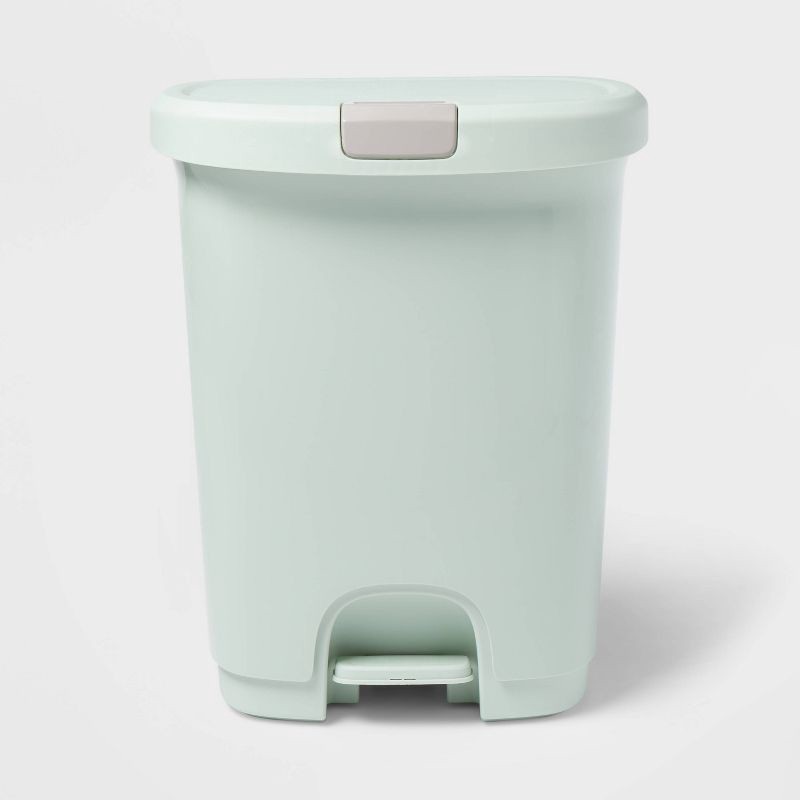 slide 1 of 3, 7gal Step Trash Can with Locking Lid Green - Brightroom™, 7 gal