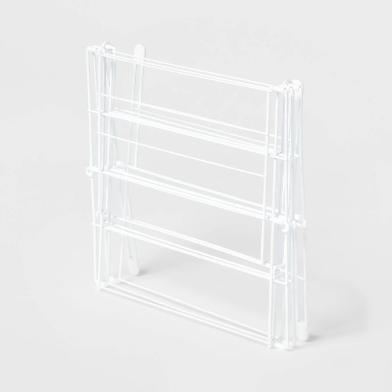 slide 3 of 3, Folding Steel Drying Rack White - Brightroom™: Collapsible Clothes Dryer, 308 Surface Area, 20lb Capacity, 1 ct