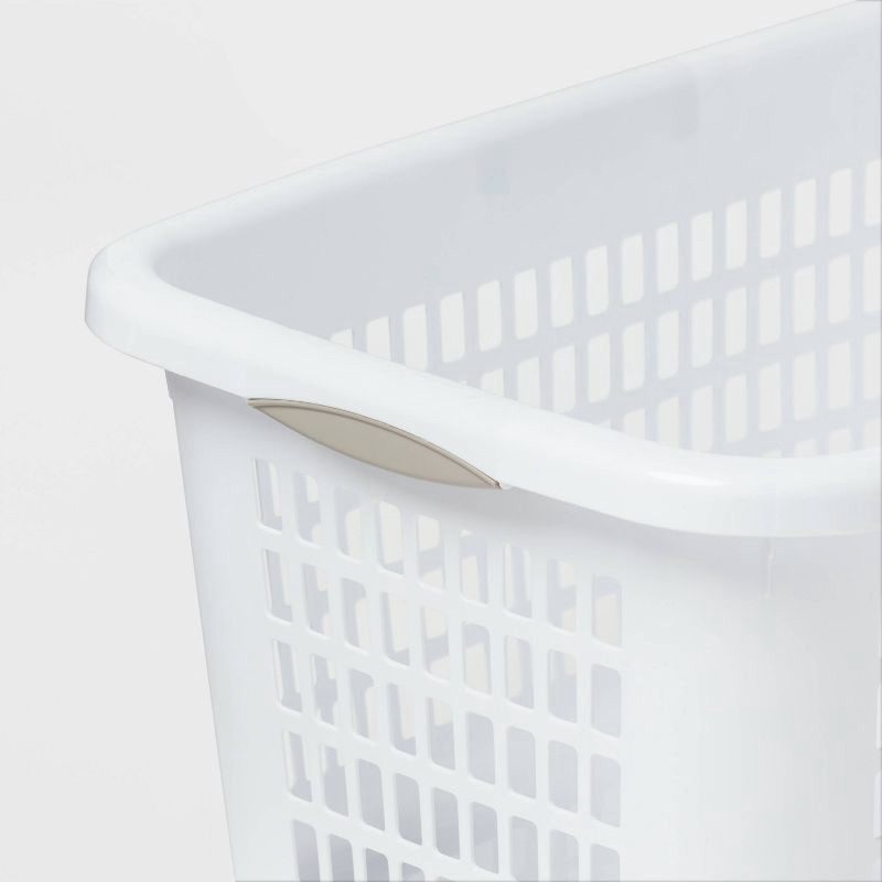 slide 3 of 7, 2bu Laundry Basket White - Brightroom™: Portable Plastic Clothes Organizer with Built-In Handles, 70.4L Capacity, 70.4 liter