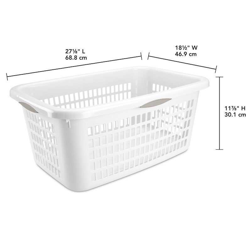 slide 8 of 8, 2bu Laundry Basket White - Brightroom™: Portable Plastic Clothes Organizer with Built-In Handles, 70.4L Capacity, 70.4 liter