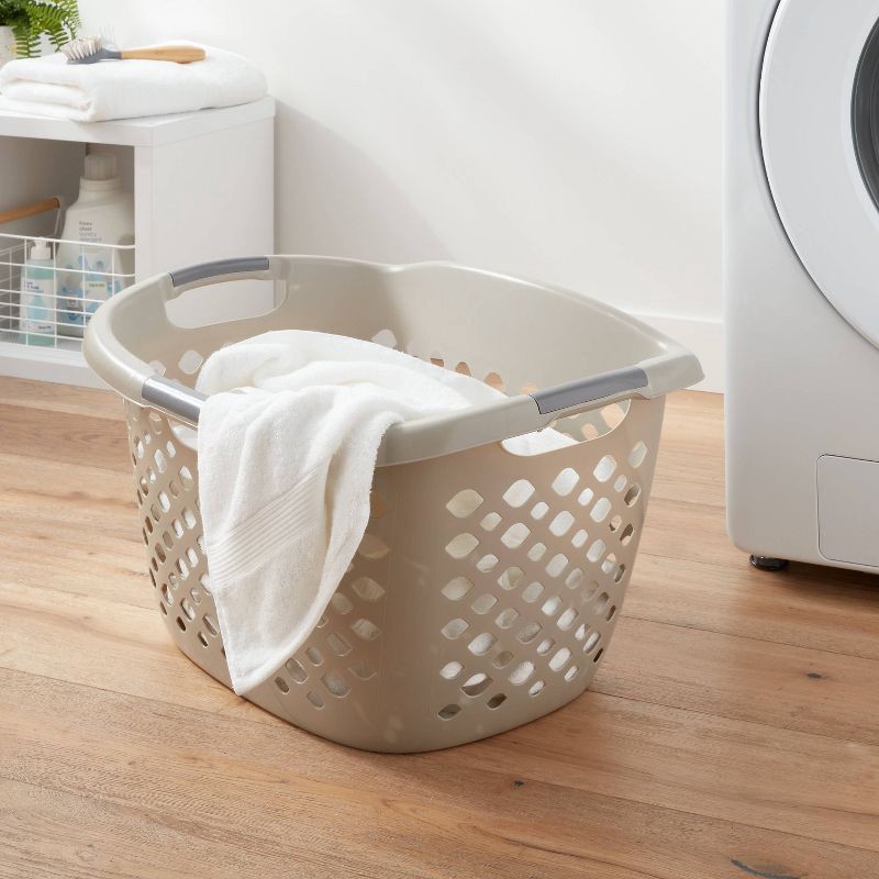 slide 2 of 3, 1.8bu Hip Hugger Laundry Basket Gray - Brightroom™, 1 ct