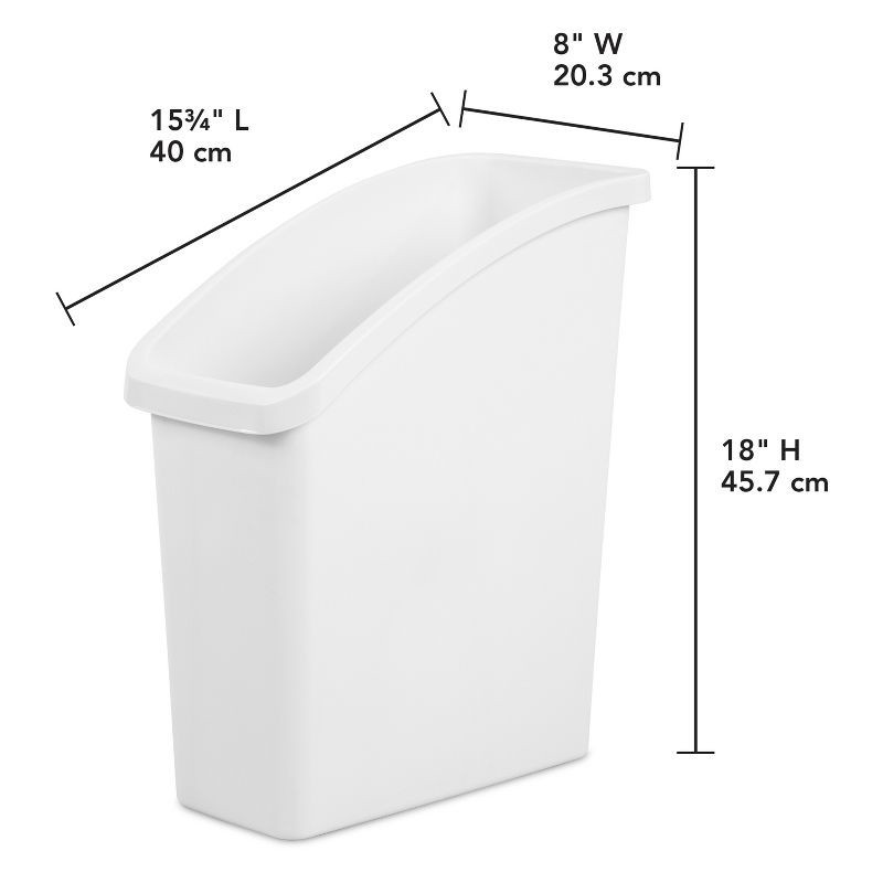 slide 8 of 8, Under Sink Waste and Sorting Can - Brightroom™: Compact Kitchen Trash Can, 5.8 Gallon, White, Textured Finish, 5.8 gal