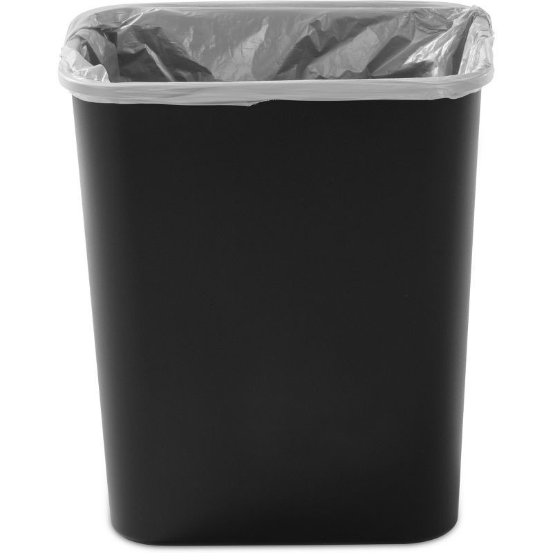 slide 7 of 7, 7.8gal Swing Top Waste Can Black - Brightroom™: Indoor Trash Bin with Lid, Textured Plastic, 21.375" Height, 7.8 gal