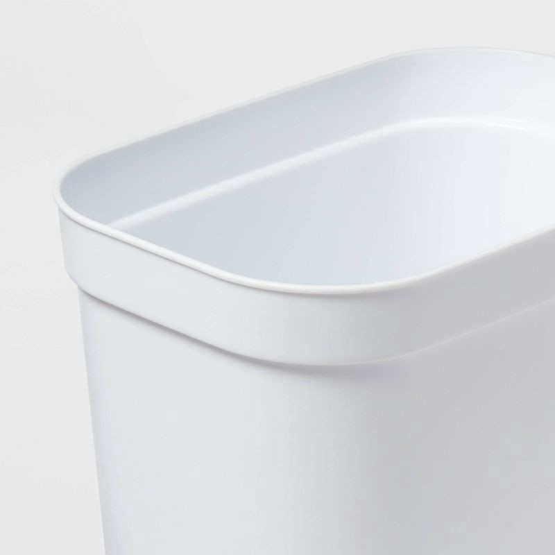slide 3 of 3, 2.5gal Waste Basket White - Brightroom™: Compact Plastic Trash Can for Bathroom or Kitchen, 2.5 gal
