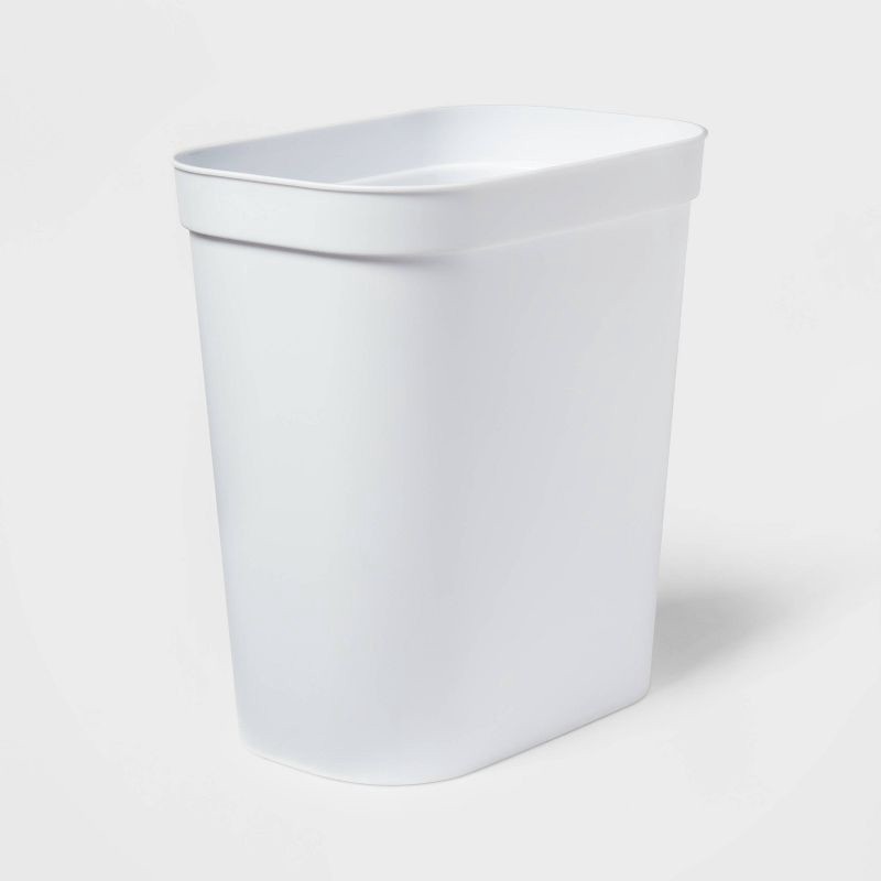 slide 1 of 3, 2.5gal Waste Basket White - Brightroom™: Compact Plastic Trash Can for Bathroom or Kitchen, 2.5 gal