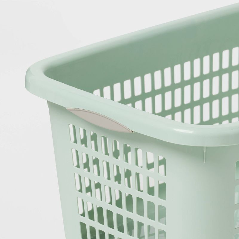 slide 3 of 5, 2bu Laundry Basket Green - Brightroom™: Portable Plastic Clothes Organizer with Built-In Handles, 70.4L Capacity, 70.4 liter