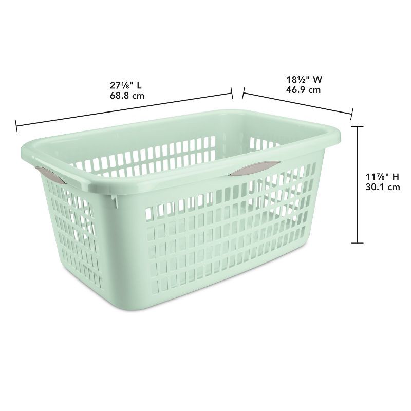 slide 6 of 6, 2bu Laundry Basket Green - Brightroom™: Portable Plastic Clothes Organizer with Built-In Handles, 70.4L Capacity, 70.4 liter