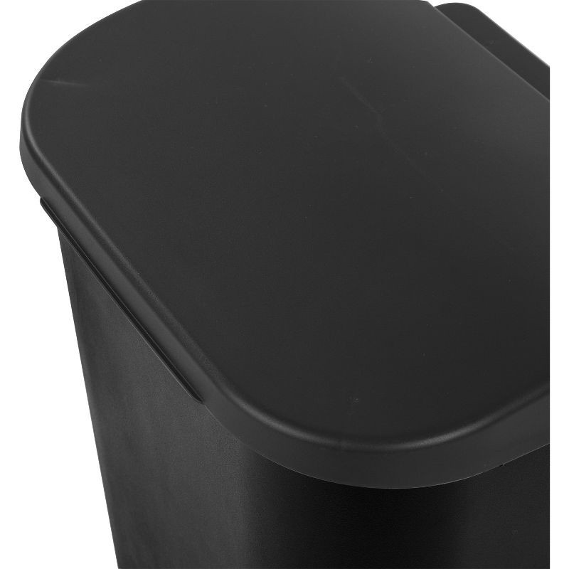 slide 5 of 7, 11.3gal Lift Top Waste Basket Black - Brightroom™: Kitchen Trash Can, Fingerprint-Resistant, Indoor Trash Bin, 11.3 gal
