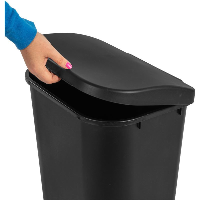 slide 6 of 7, 11.3gal Lift Top Waste Basket Black - Brightroom™: Kitchen Trash Can, Fingerprint-Resistant, Indoor Trash Bin, 11.3 gal