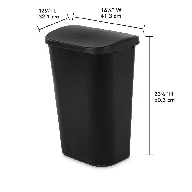 slide 7 of 7, 11.3gal Lift Top Waste Basket Black - Brightroom™: Kitchen Trash Can, Fingerprint-Resistant, Indoor Trash Bin, 11.3 gal