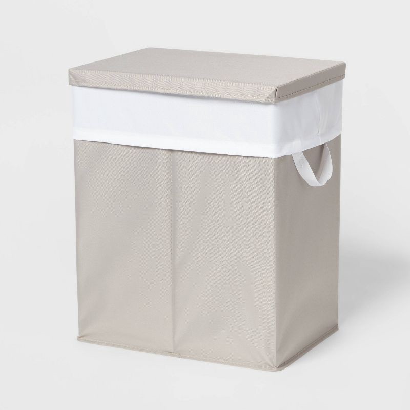slide 1 of 3, Laundry Hamper with Lift Liner and Lid Gray - Brightroom™, 1 ct